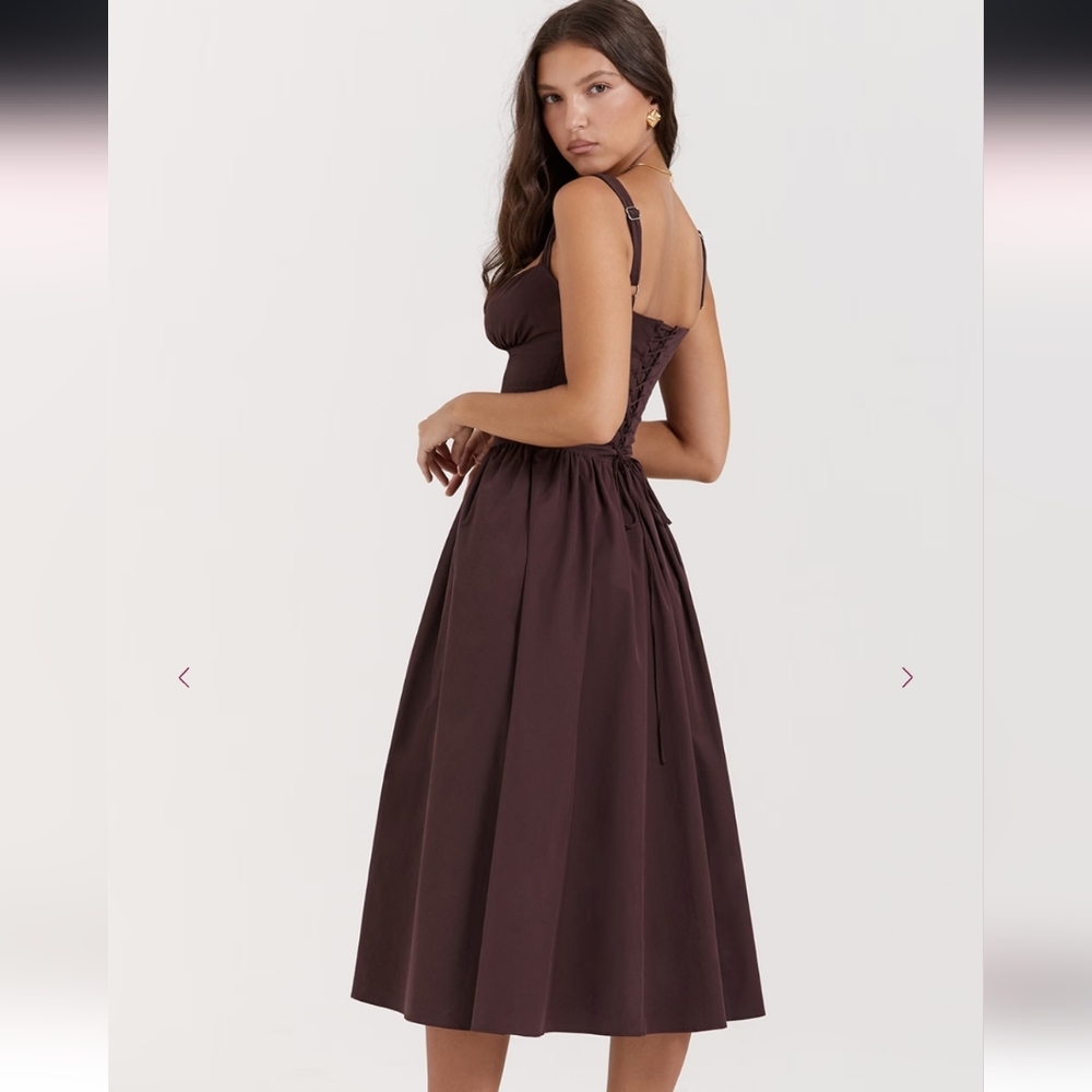 House Of Cb Tatiana - Rich Brown Midi Sundress - Picture 3 of 7